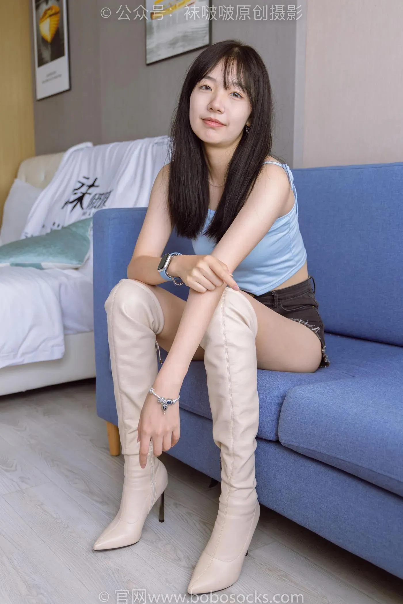 [BoBoSocks袜啵啵]NO.174 小甜豆-高跟长靴、白棉袜、裸足 [178P]插图9
